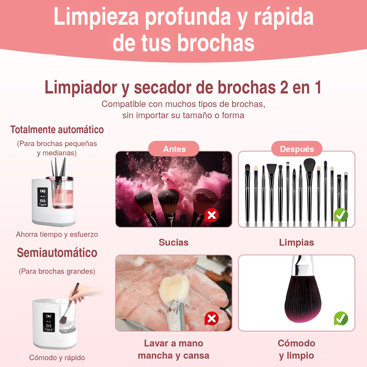 LIMPIADOR DE BROCHAS LUMISPIN PRO ™ + ENVIO GRATIS